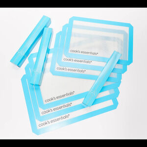 Cook's Essentials 3-Pack Set With 2-pc Silicone Mat Sets Aqua